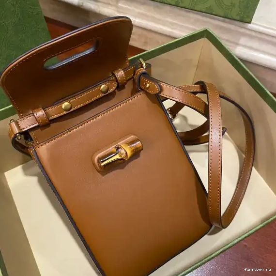First bag ru handbag Gucci mini Bamboo 0603
